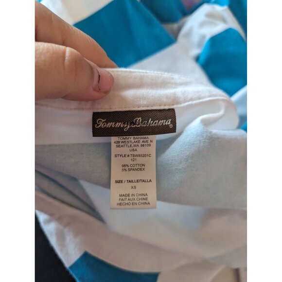 Tommy Bahama XS Striped 3/4 Sleeve Tunic Top Casual, nautical, beach - Picture 3 of 4